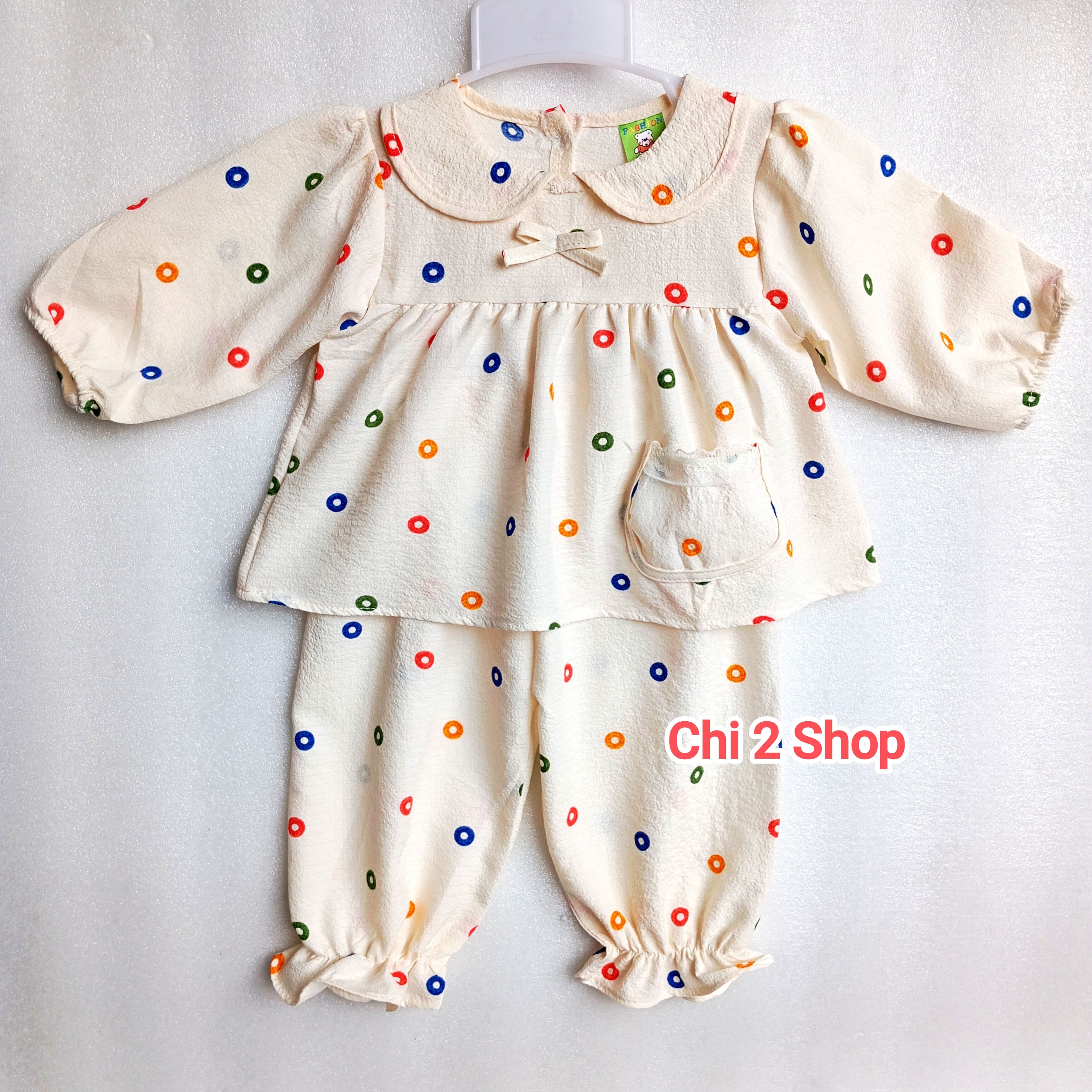 Girls' Long-Sleeved Clothes C2H35, Rice Foam Set, Newborn Children's Clothes, Children's Clothes under 3 Years Old, Cheap, Cool Home Clothes - 6