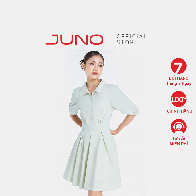 Đầm hạ eo nữ thời trang juno kiểu dáng xếp li jndlu025