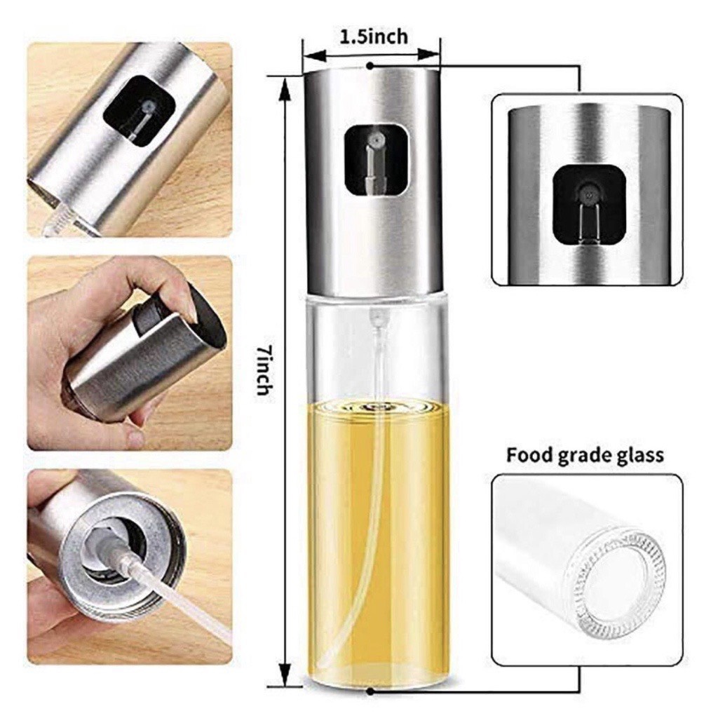 Bình xịt dầu ăn phun sương chai thủy tinh 100ml