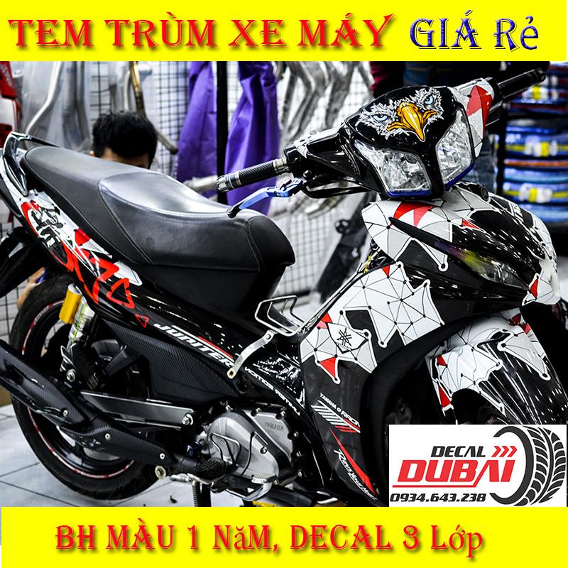 Tem Trùm Xe Jupiter Đen Trắng Cực Độc