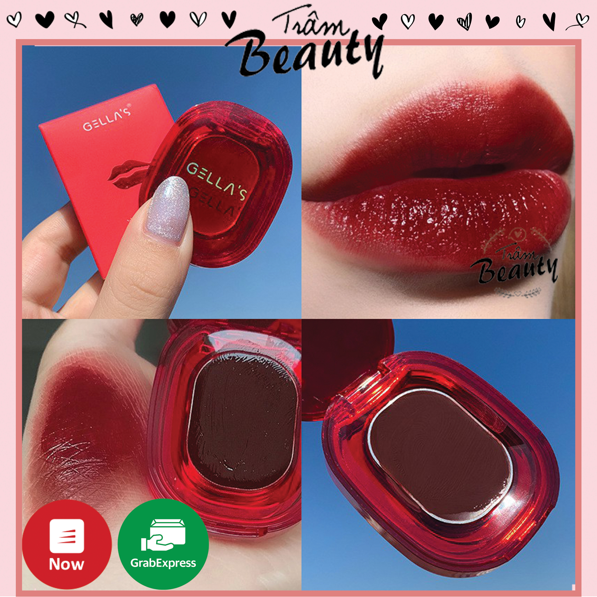 Son dưỡng môi có màu gella's pot lip - tặng kèm cọ đánh son