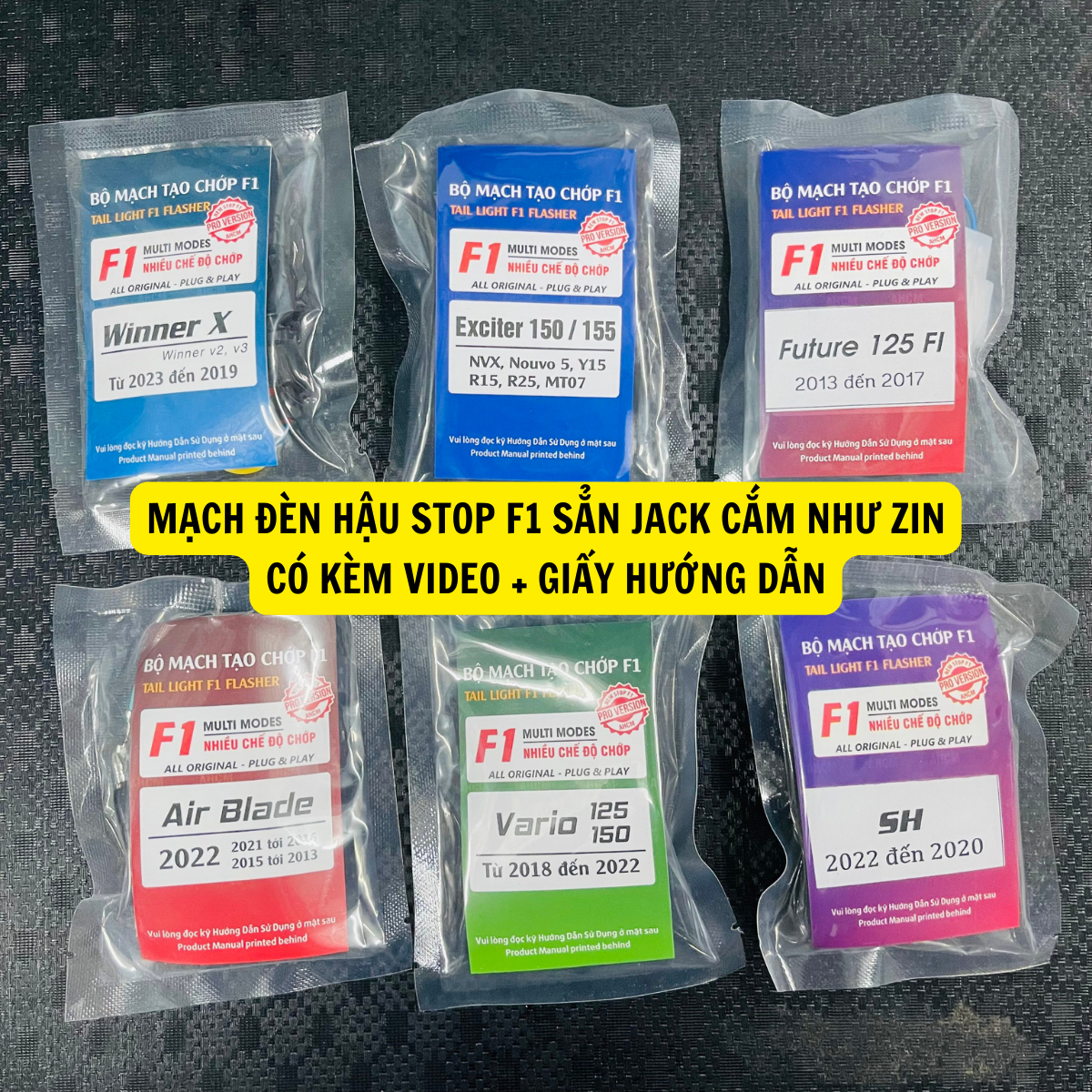 Mạch stop f1 đèn hậu, nhiều chế độ chớp - xe exciter 150/155, nvx, r15, nouvo 5, ab, winner x v2 v3, vario, future, sh