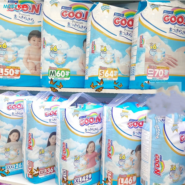 (mua1 tặng 1 TẮM GỘI PIGEON) Tã Bỉm Goon Premium dán/ quần đủ size cho bé Chính Hãng
