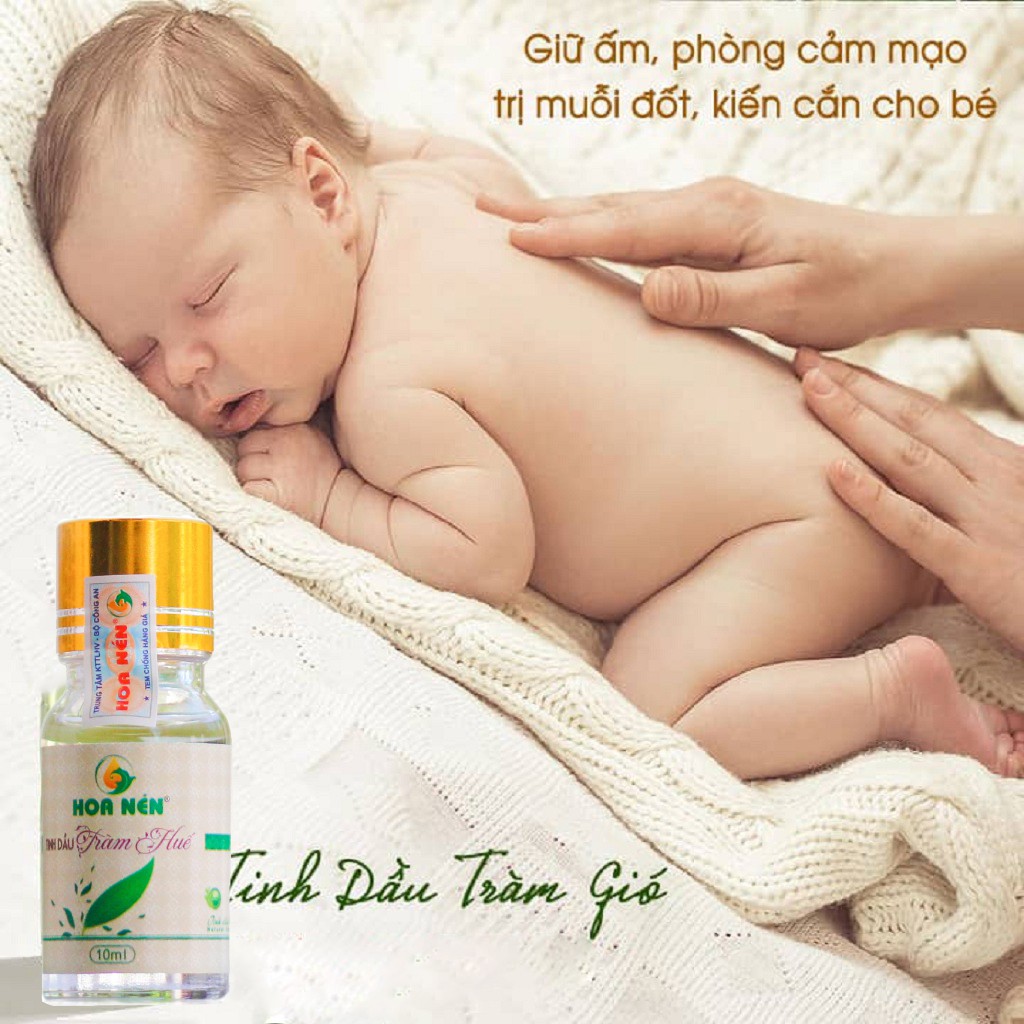 Tinh dầu tràm Hoa Nén 10ml - Dầu tràm Hoa Nén giúp giữ ấm, phòng ho, cảm, bảo vệ sức khỏe cho bé hiệu quả
