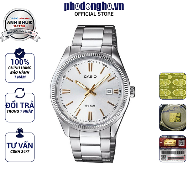 Đồng hồ nam dây kim loại casio anh khuê mtp-1302d-7a2vdf