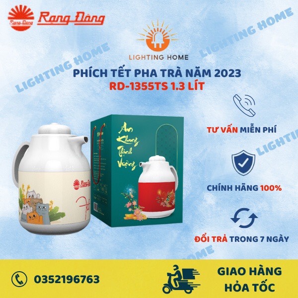 Phích tết pha trà 1.3 lít năm 2023 rd-1355ts rạng đông