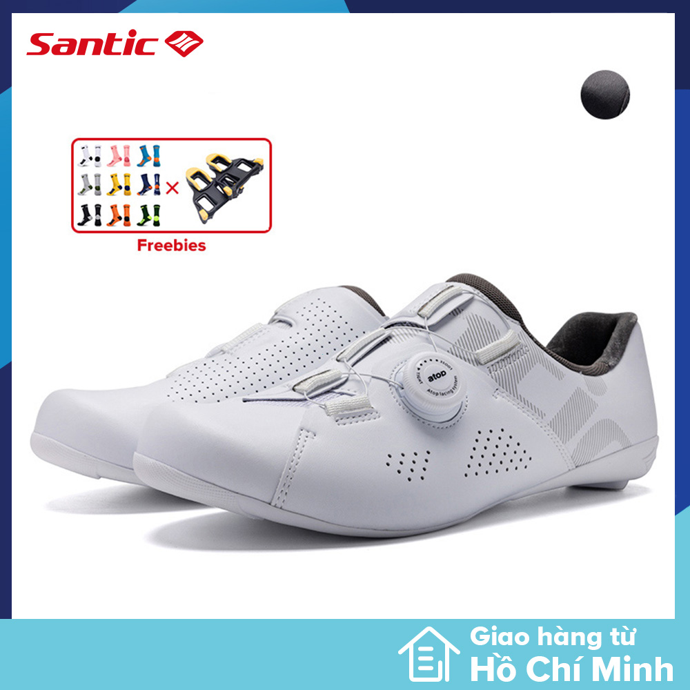 Santic Giày đi xe đạp nam tương thích với SPD Giày khóa xe đạp đường trường chuyên nghiệp ATOP Hệ thống buộc dây núm WS23041