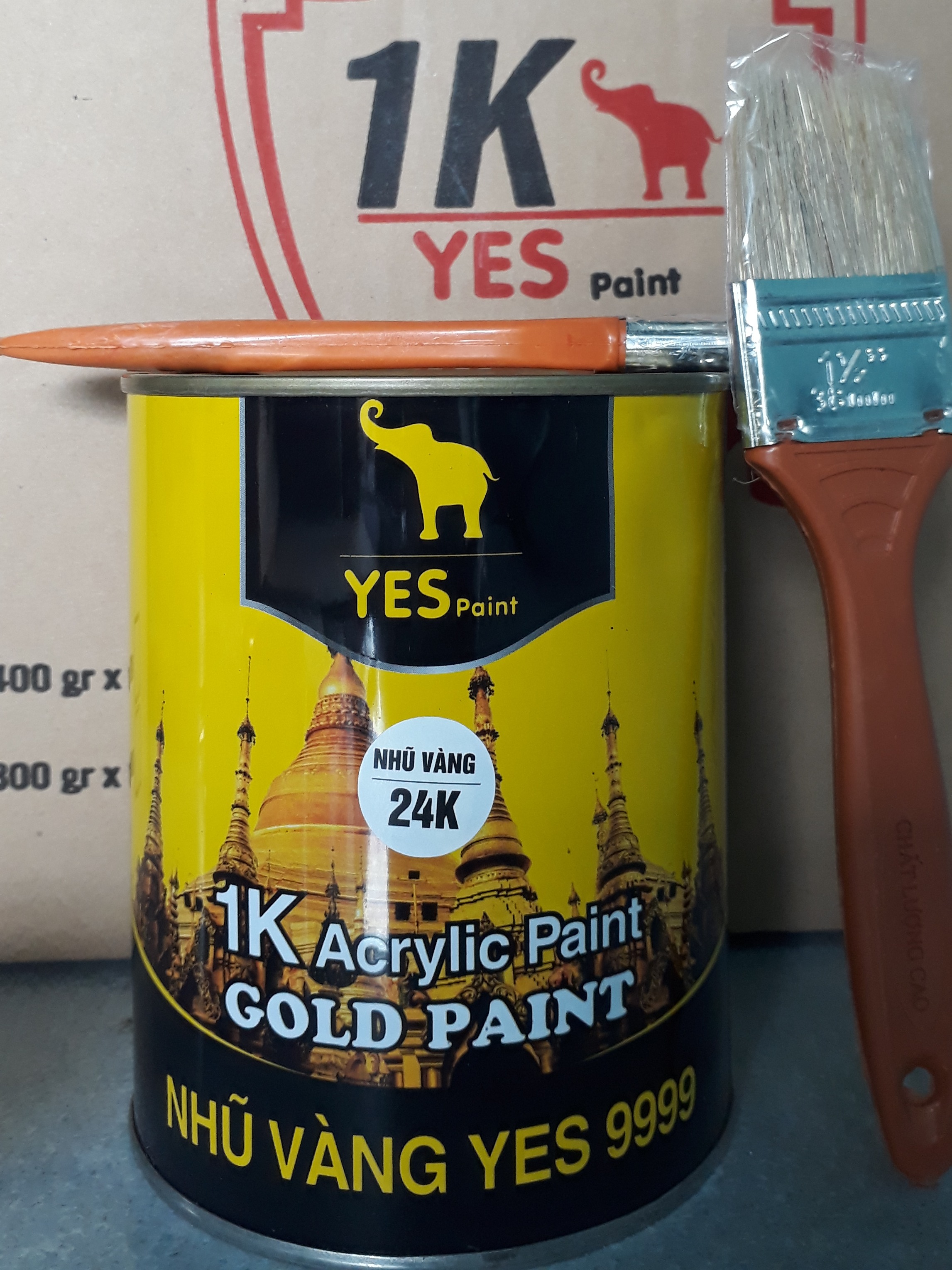 SƠN NHŨ VÀNG 1K YES MÀU NHŨ 24K - TẶNG KÈM CỌ