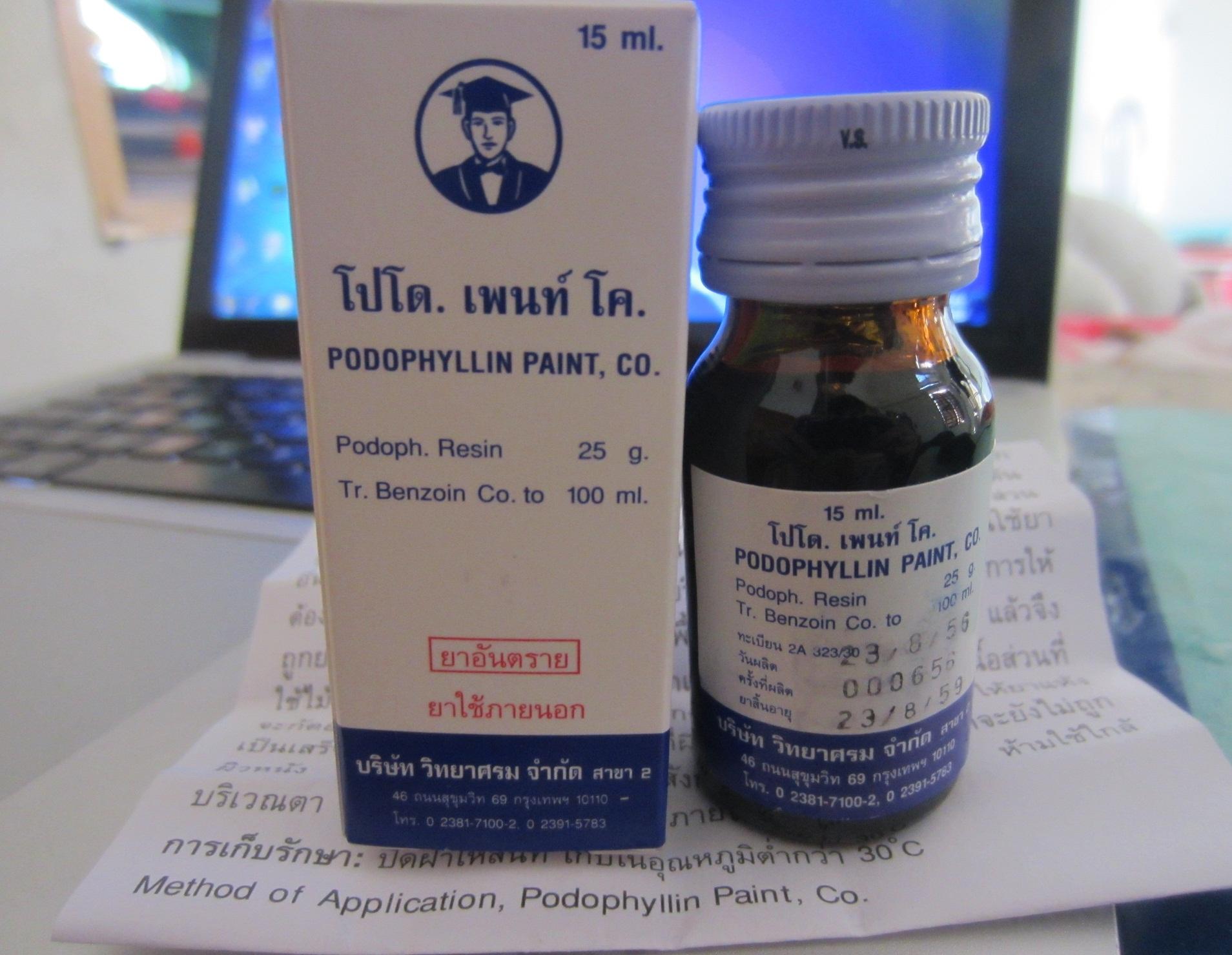 Dung dịch chữa sùi mào gà podophyllin 25 xuất xứ thái lan
