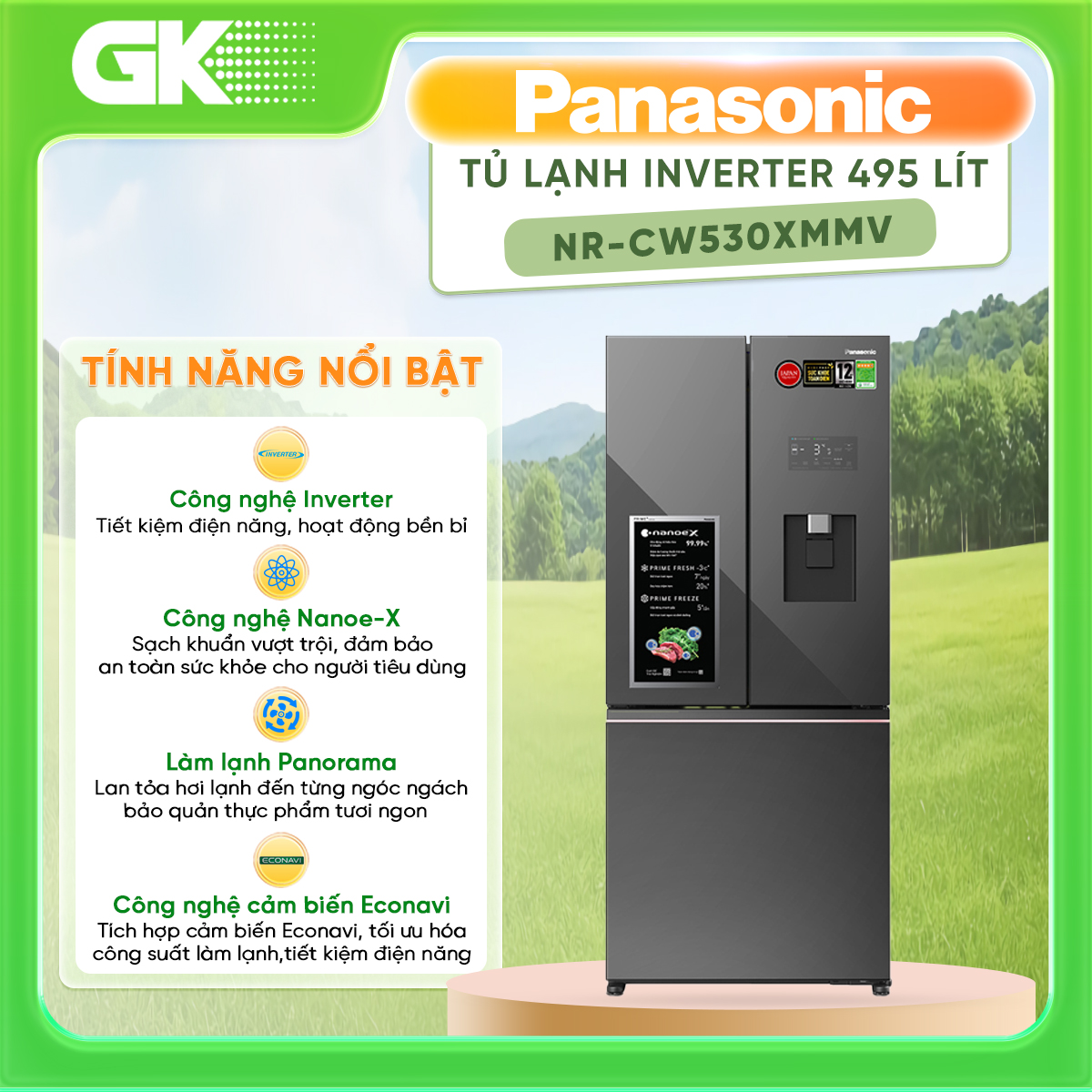 Tủ lạnh Panasonic Inverter 495 lít NR-CW530XMMV Mới 2022 - GIAO TOÀN QUỐC - FREESHIP HCM