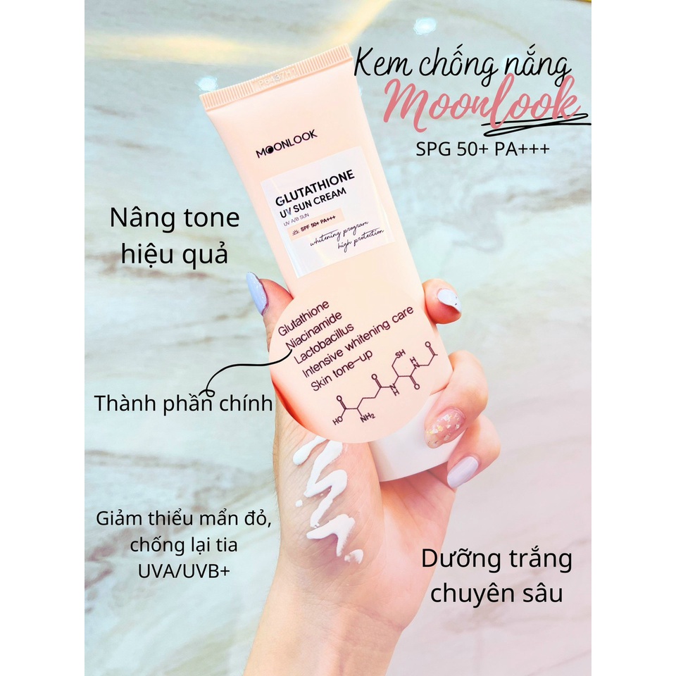 Kem chống nắng moonlook nâng tông làm trắng da spg 50+ pa ++