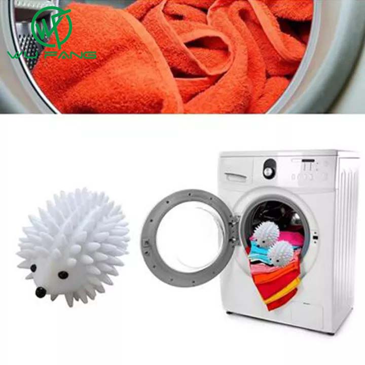 WU FANG Sản Phẩm Giặt Khô, Bóng Giặt Khô Tái Sử Dụng Bóng Làm Mềm PVC Dụng Cụ Làm Sạch, Hình Con Nhím Trắng 1 Cái