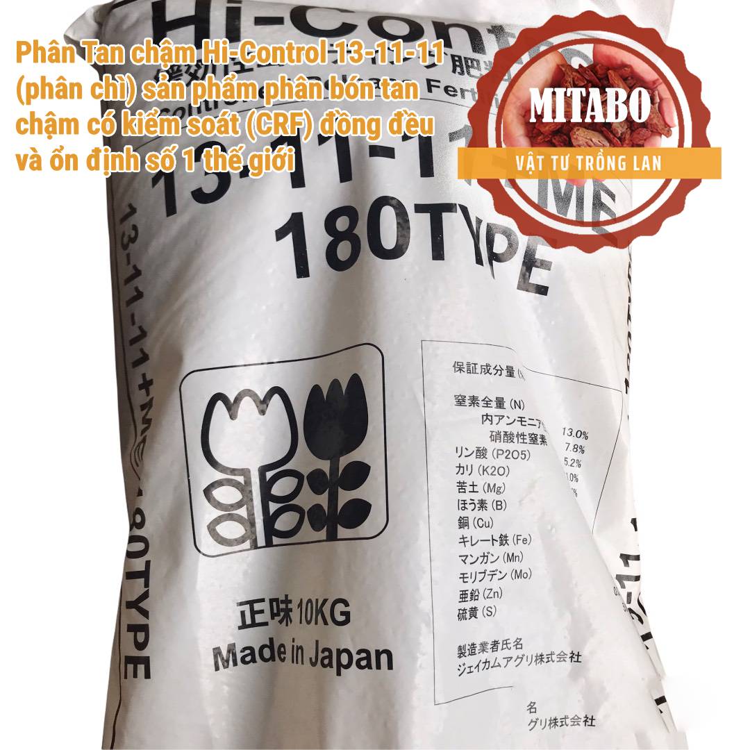 Phân chì Nhật Bản Hi Control 13-11-11 ME phân bón tan chậm có kiểm soát đồng đều và ổn định nhất thế giới vật tư trồng lan nhập khẩu cao cấp Mitabo