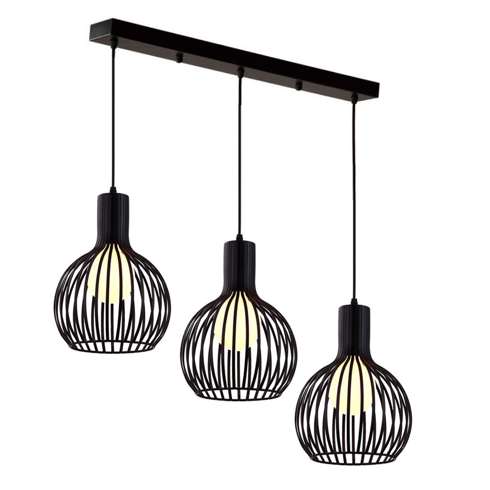 Đèn thả lồng sắt sang trọng hiện đại trang trí phòng ngủ, phòng bếp, phòng khách showroom cực chất