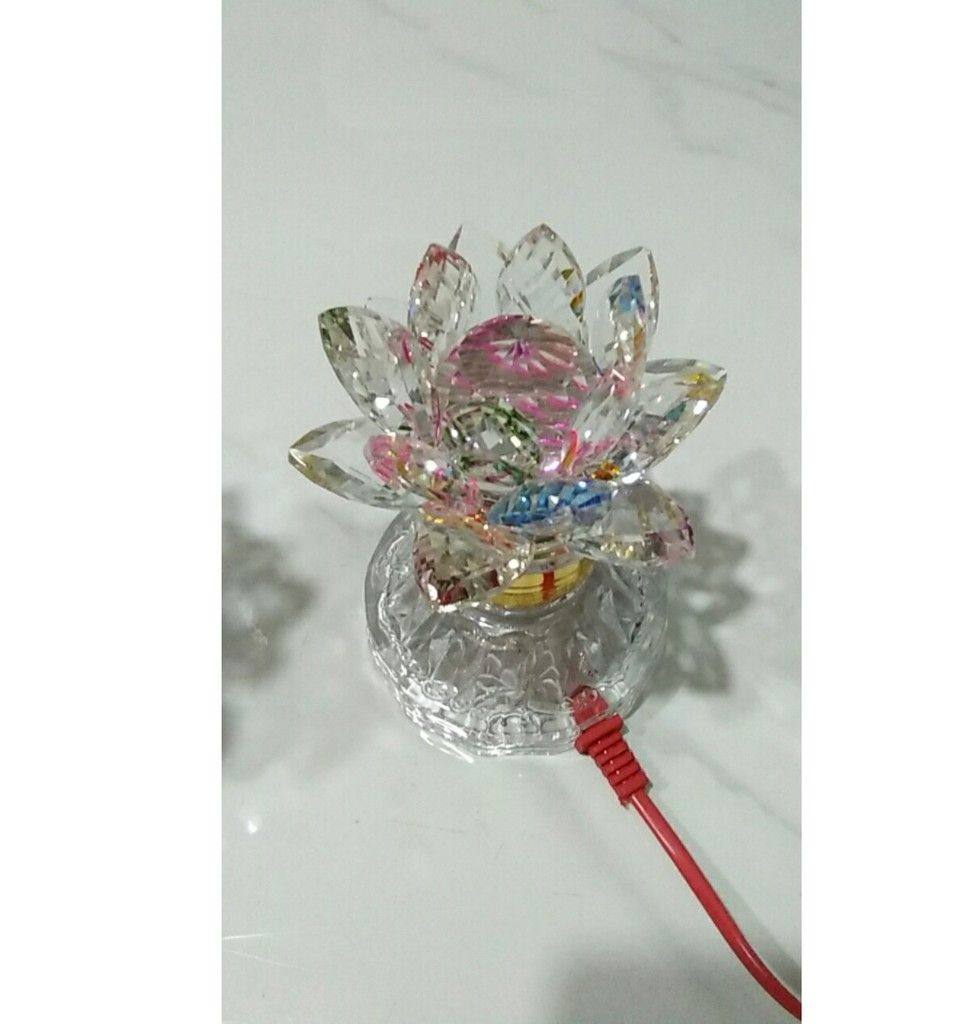 Đèn pha lê trang trí bàn thờ cao 15cm thủy tinh