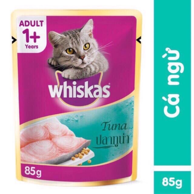 Thức ăn Pate mèo lớn vị cá ngừ Whiskas 85g