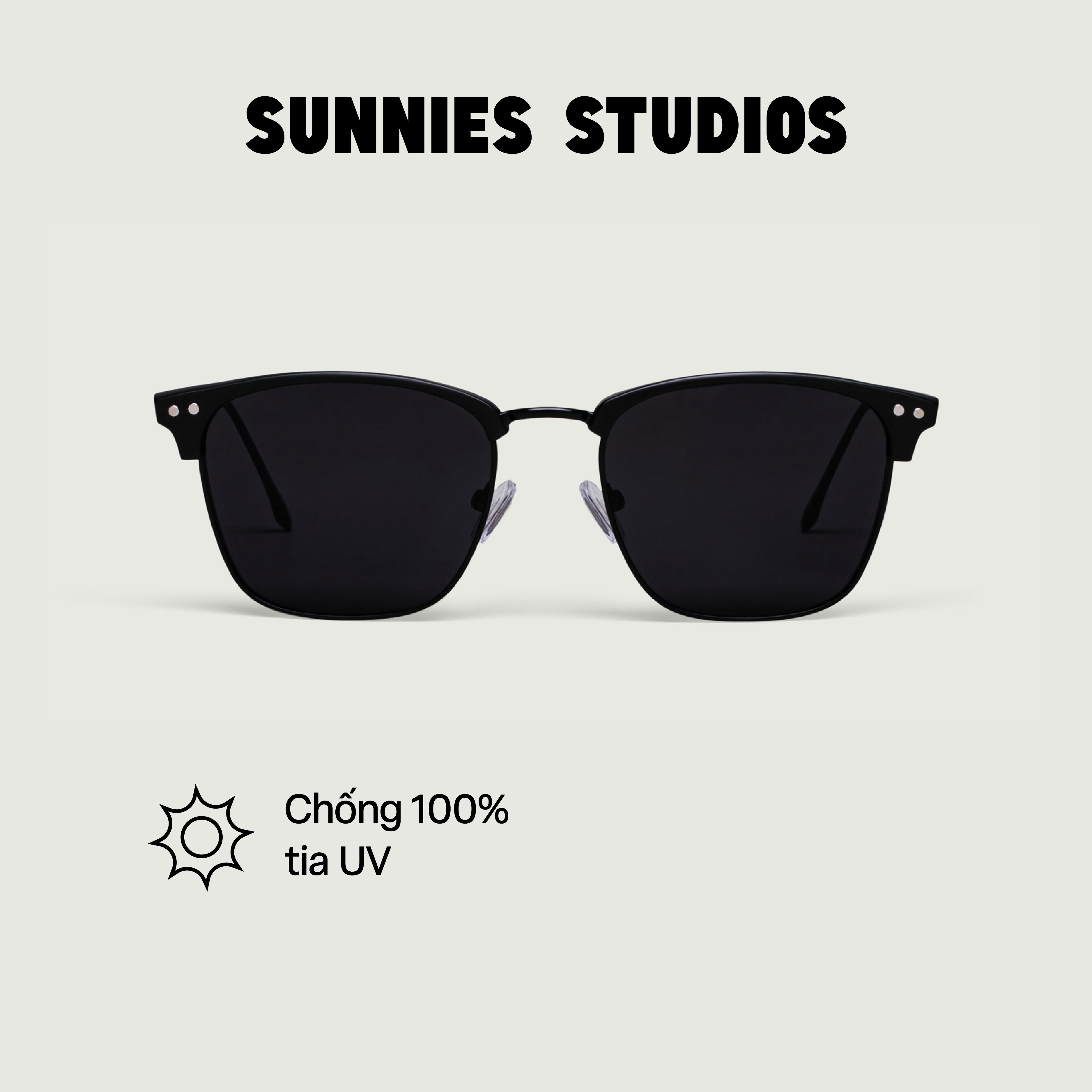 Kính mát Sunnies Studios Gọng Browline Bastian in Charcoal