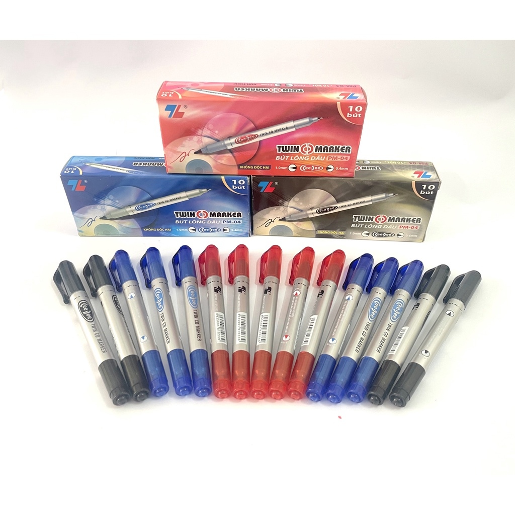 Combo 10 cây bút lông dầu thiên long pm-04