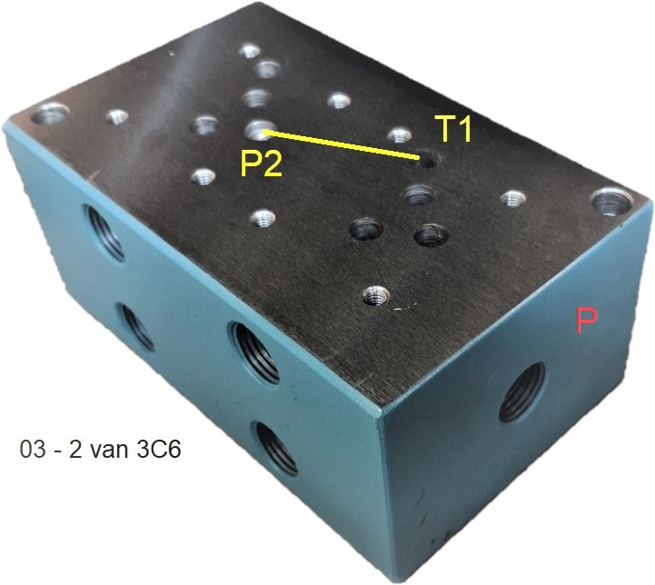 Đế van thủy lực 03 - 2 van 3c6 size dsg03 / 03-2 van 3c6, ren 1/2"