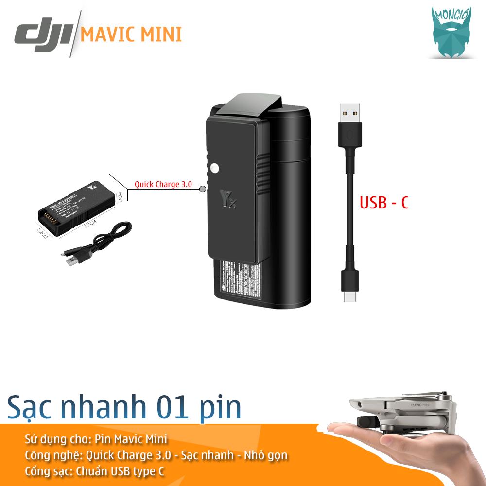 Adapter Sạc Nhanh Cho Pin Mavic Mini, Công nghệ QC3.0 - Adapter Quick Charge for Battery Mavic Mini (01 Bat Version)