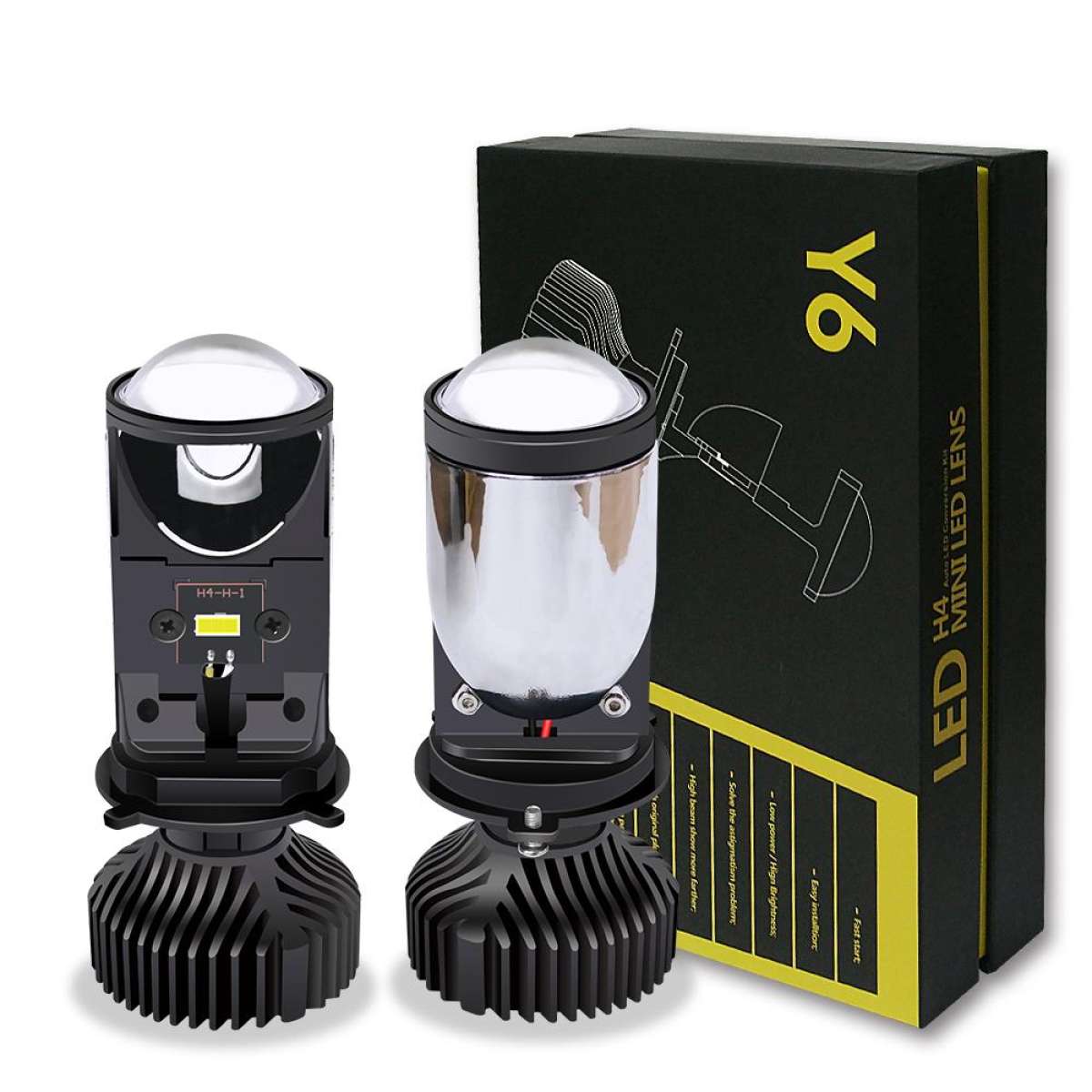đèn led bi cầu mini Y6D,Y6S, L6K chân H4-1 bóng chống chói