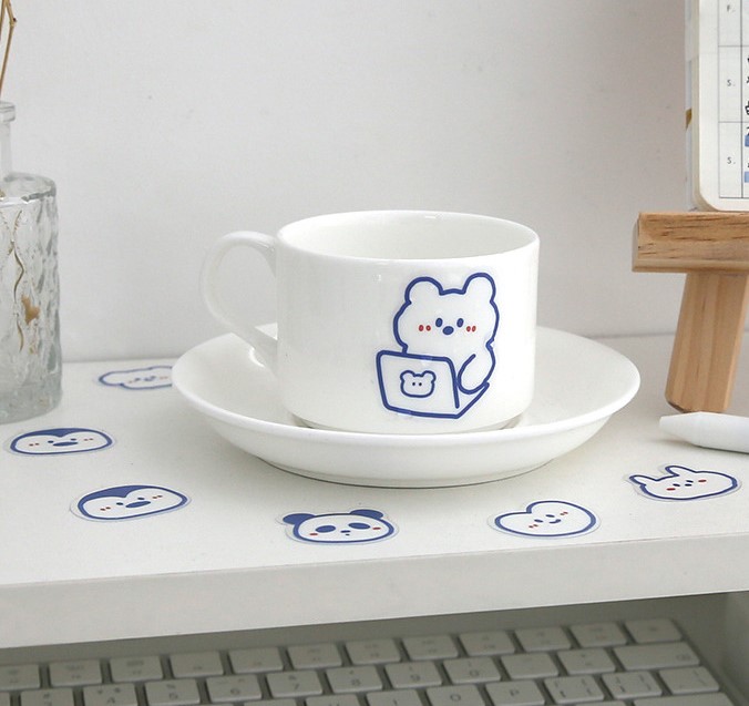 Bộ Sticker hình Thỏ Béo - Gấu dễ thương trang trí sổ, laptop, điện thoại, nhán dãn trang trí