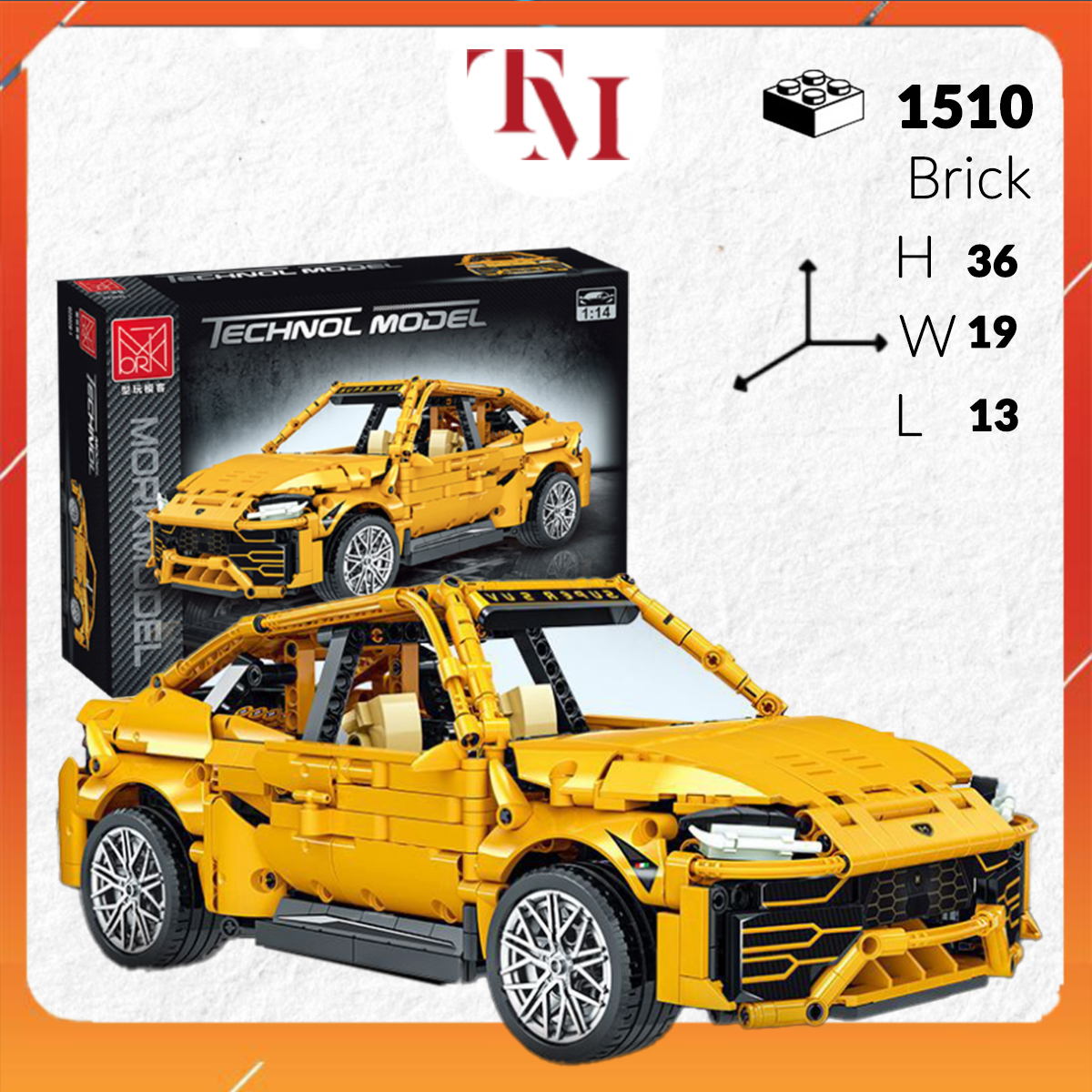 NON-LEGO BỘ Lắp ghép Mô hình TECHNIC MORK  siêu xe LAMBORGHINI URUS  tỉ lệ 1:14 1510 PCS Đồ chơi mô hình lắp ráp xe