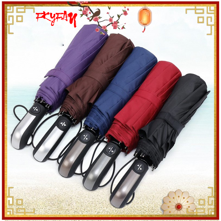Ô Dù 10 Nan Size Lớn Đóng Mở Tự Động Bằng Nút Bấm Chống Tia UV Minchan Ô che mưa gấp gọn chống tia UV tử ngoại gây sạm và lão hóa da- Vải Dù Cao Cấp Hàng Xuất Nhật