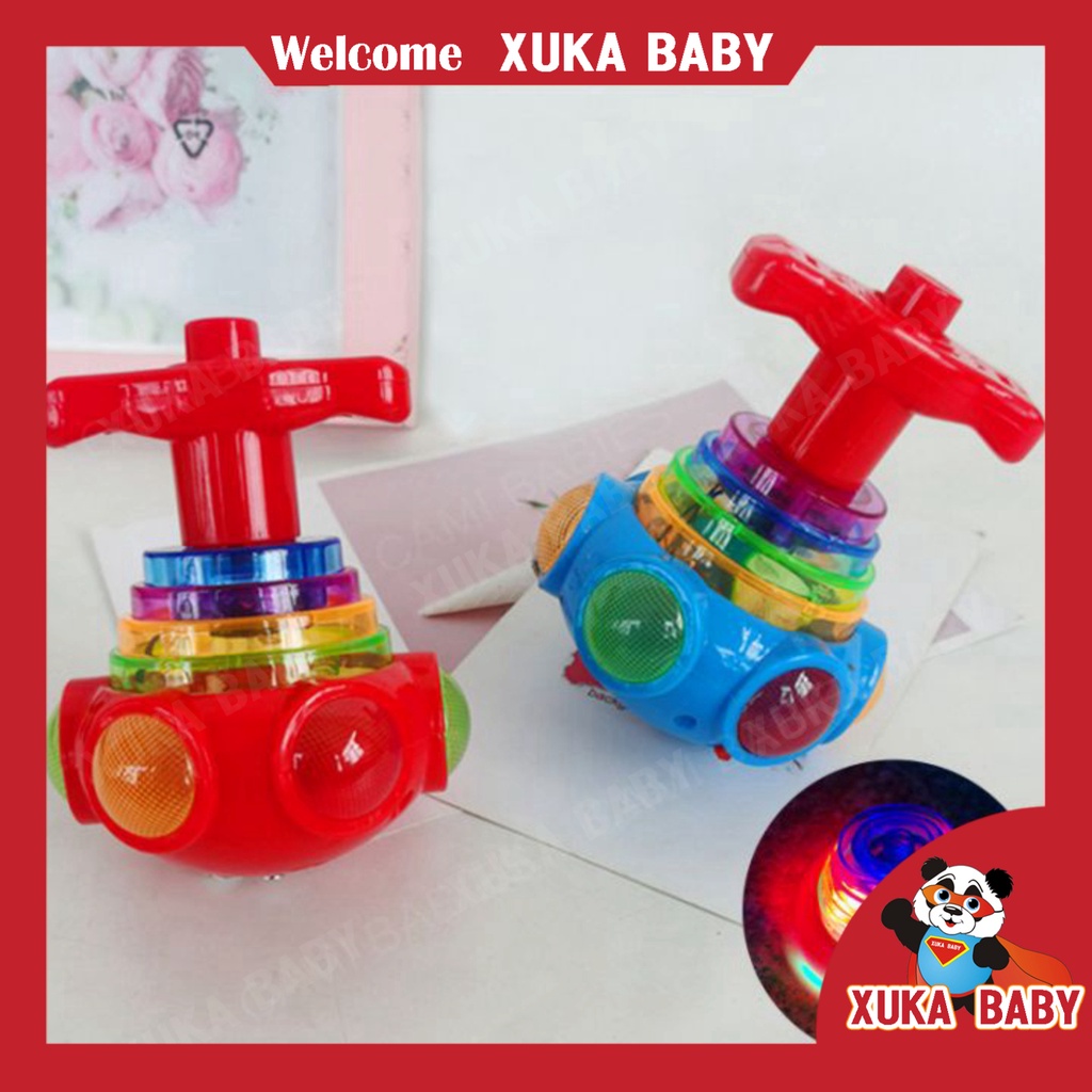 Đồ chơi con quay gỗ, con quay nhựa, cù quay có nhạc và đèn led quay tít siêu vui nhộn cho bé 💖