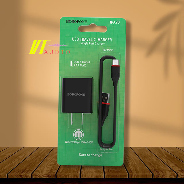 Bộ sạc iphone. bộ sạc nhanh borofone ba20 lightning 2.1a