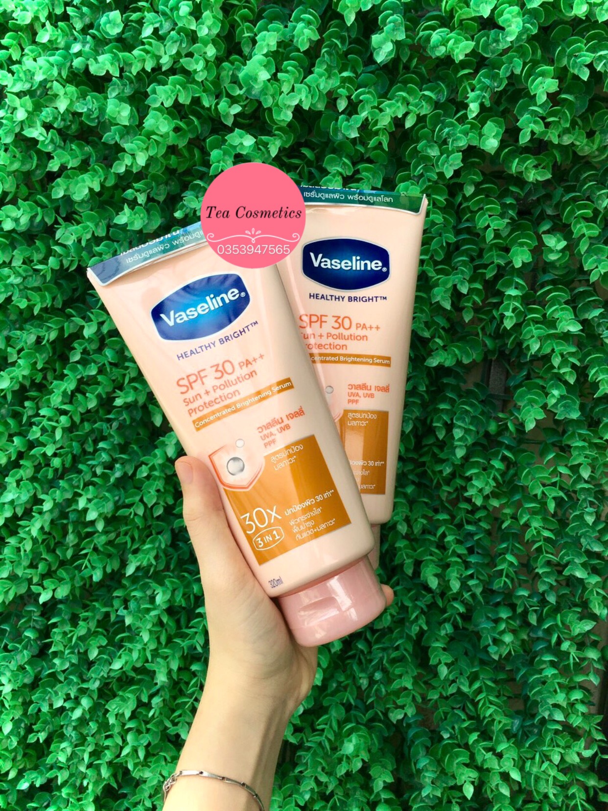Sữa Dưỡng Thể Trắng Da Vaseline 30X Heathy Bright Sun + Pollution Protection Serum SPF30 PA+++ 320ml