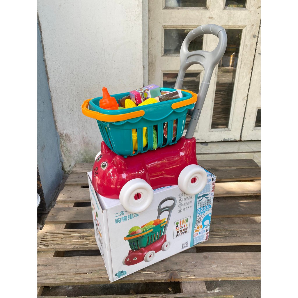 Bộ đồ chơi Xe đẩy mèo con và giỏ hàng 23 chi tiết cho bé HKM ENFA