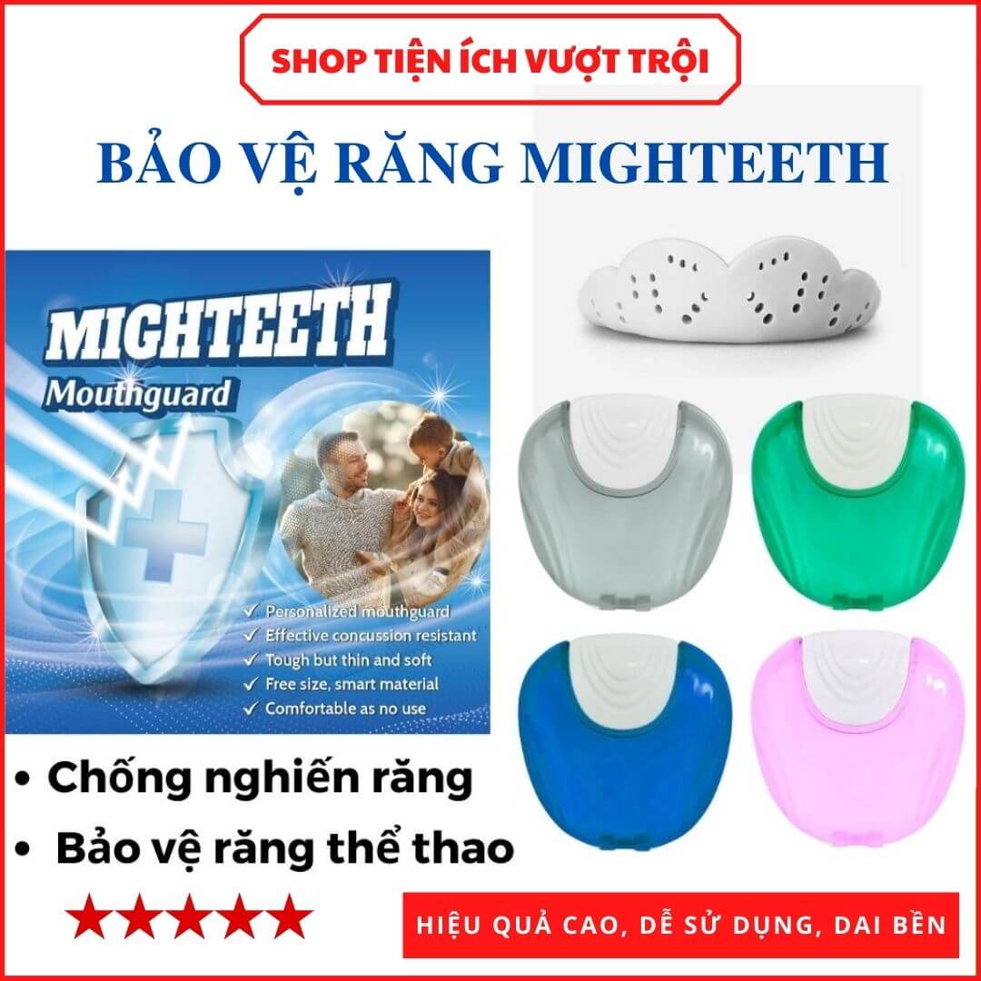 Bảo vệ răng Mighteeth, chống sốc, giảm chấn động răng khi tập thể thao M6, chống nghiến răng, bảo vệ răng thể thao-Tiện Ích Vượt Trội