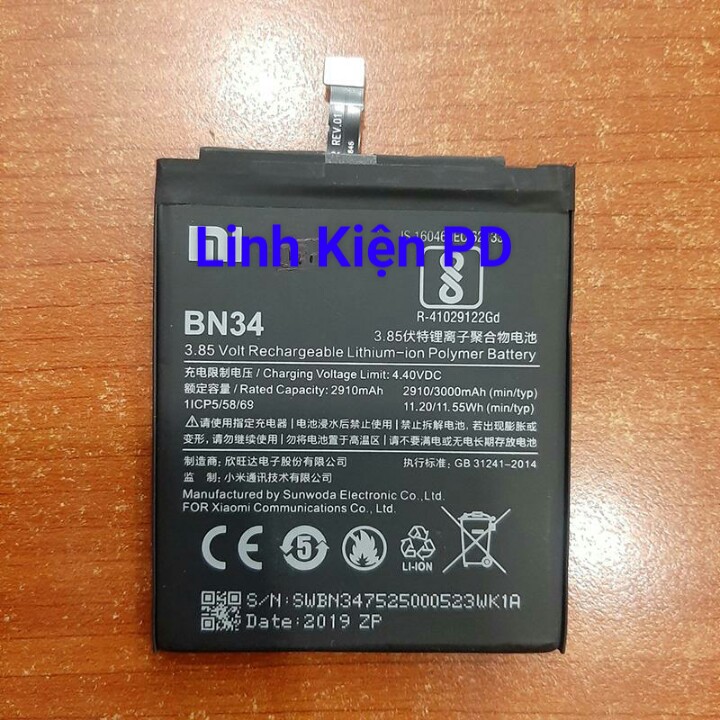 Pin xiaomi red mi 5a