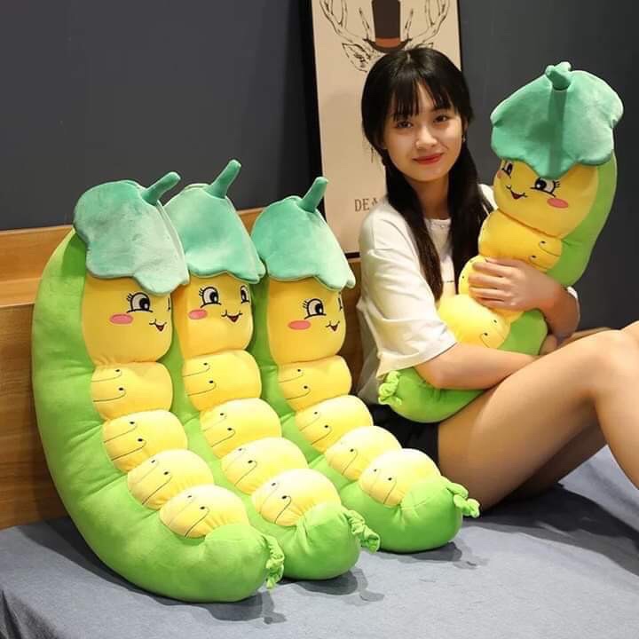 Gối Ôm Gấu Bông Sâu Khoai Đáng Yêu Chất Mịn Siêu Dễ Thương
