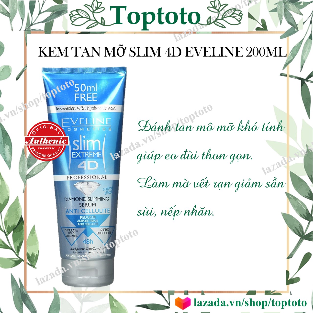 Kem eveline, tan mỡ bụng, đùi .