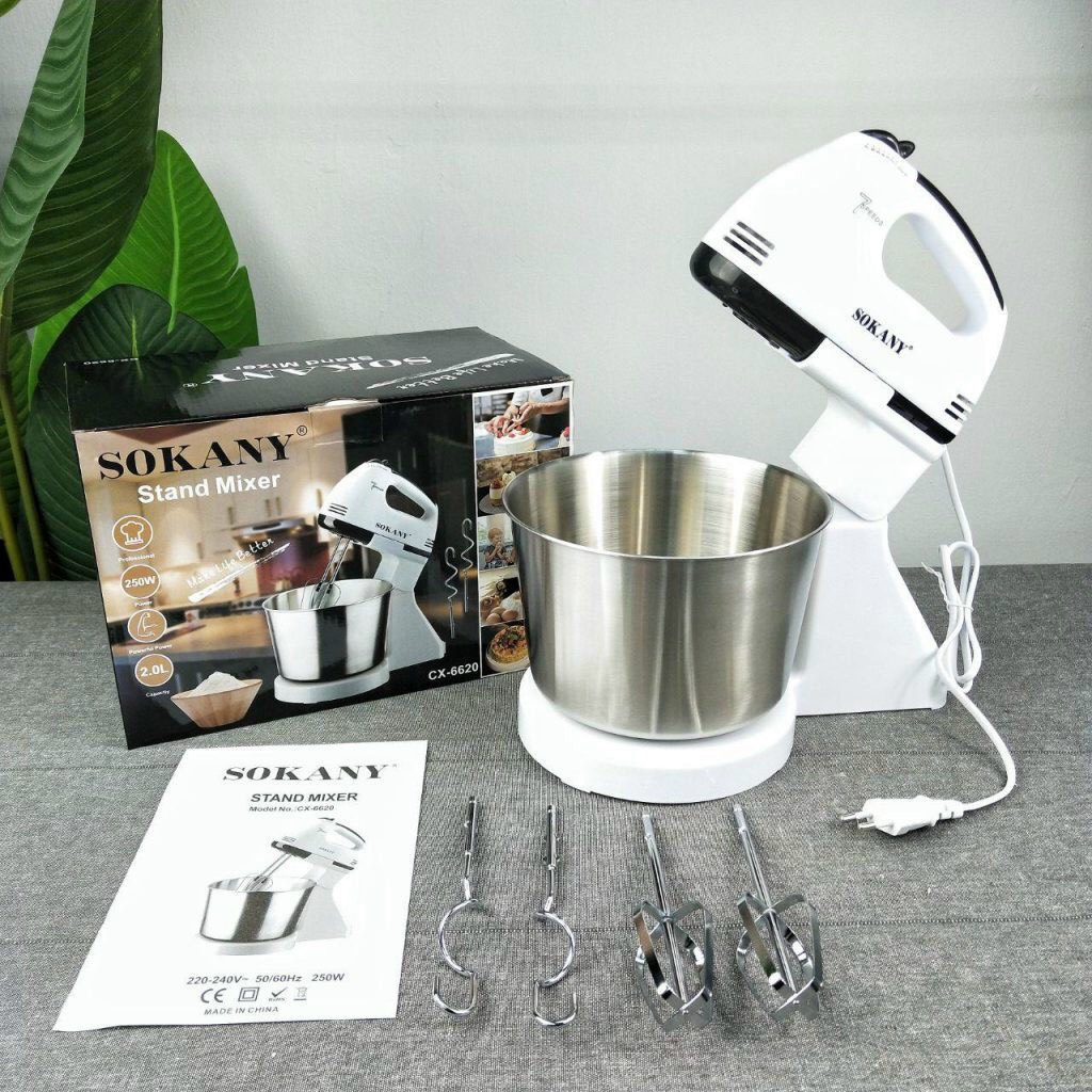 [HCM][ GIÁ CỰC SỐC ] Máy Đánh Trứng Giá Rẻ Đồ Dùng Nhà Bếp Cao Câp Máy Nhào Bột Để Bàn Chuyên Dụng Sokany CX-6620 Công Suất 250W Mạnh Mẽ Với 7 Tốc Độ Hiện Đại Phá Tan Mọi Công Việc Nhào Trộn Trong Vài Giây Chậu 2 Lít Cực Lớn. BH 12 TH