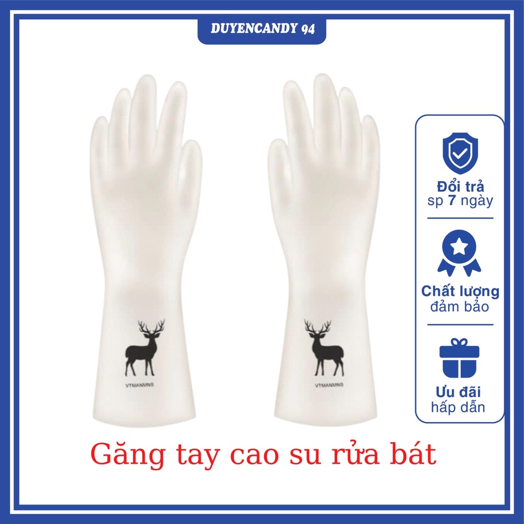 ﹍☏ﺴ Găng tay su - găng tay rửa bátgang tay siêu dai hình hươu
