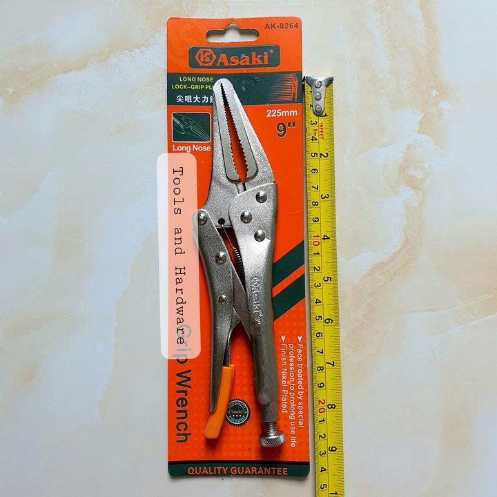 Kìm chết mỏ nhọn Asaki 9inch / 25cm- Kìm bấm chết miệng dài Asaki 25cm