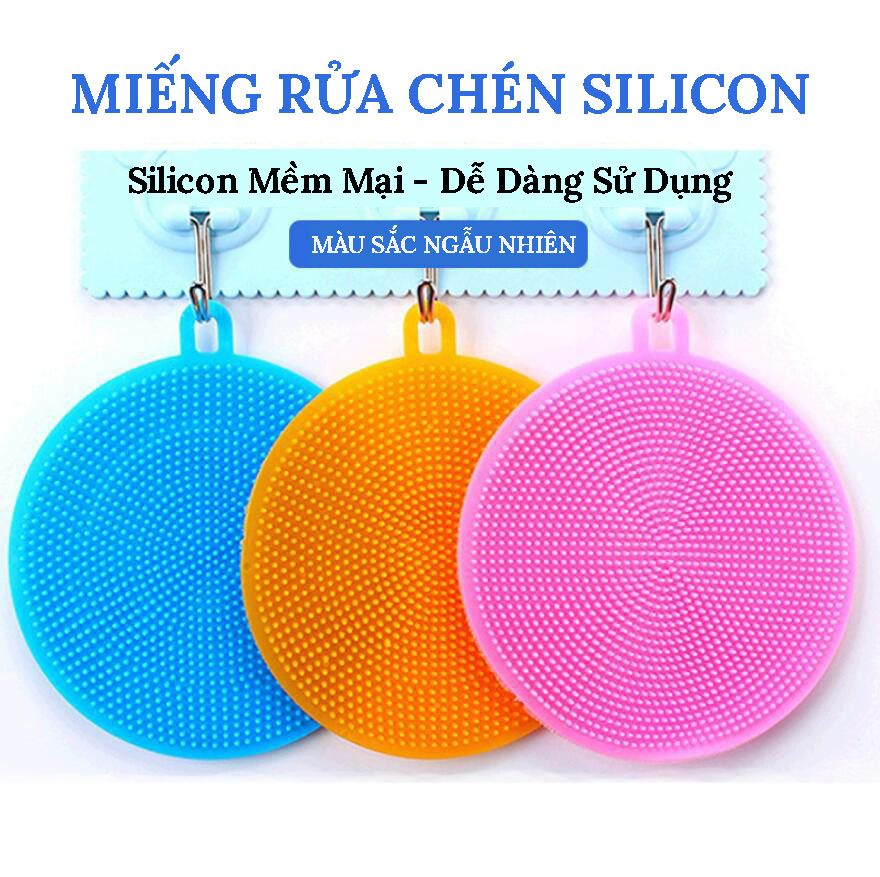 Miếng rửa chén silicon đa năng - miếng rửa bát tiện lợi - có móc treo , souhouse