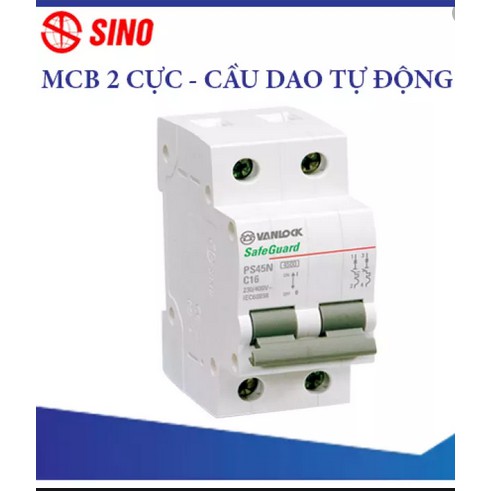 Aptomat sino mcb 2f 6a-10a-16a-20a-25a-32a-40a-50a-63a chống chạm