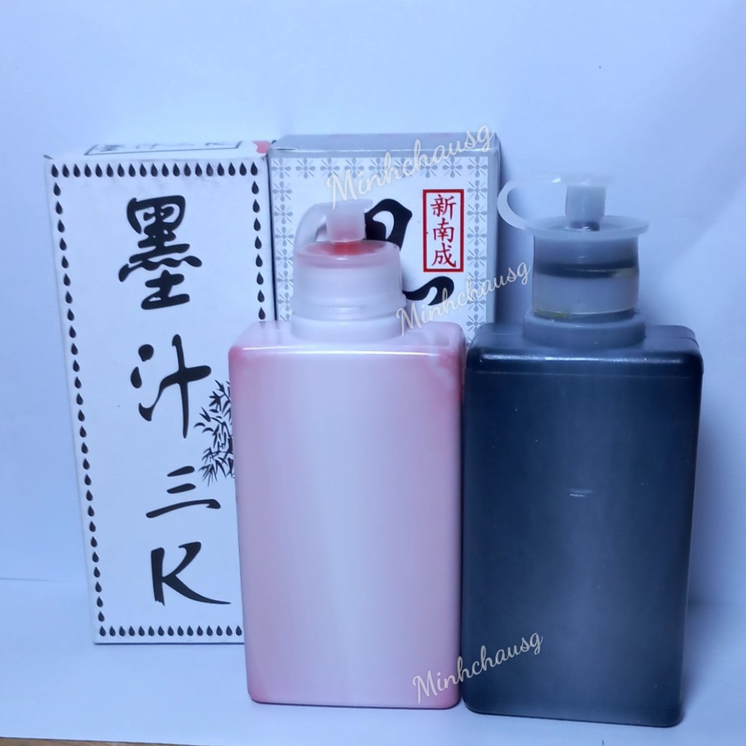 Chai mực tàu đen, Mực tàu đỏ, hộp mực tàu đỏ , Hộp mực tàu đen 100ml viết thư pháp, dùng trong xây dựng hàng tốt màu mướt đẹp