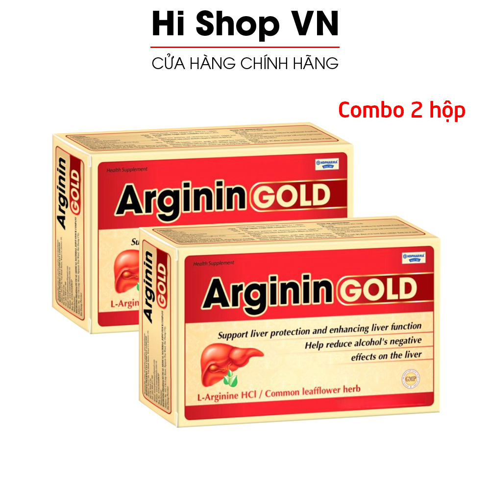 Combo 2 hộp bổ gan Arginin Gold giải độc gan, hạ men gan