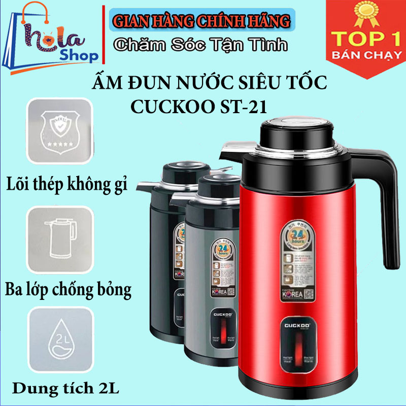 Ấm đun siêu tốc kiêm bình giữ nhiệt dung tích 2L công suất 1500W tự động ngắt khi sôi - Ấm siêu tốc cuckoo ST-21 Bình đun nước siêu tốc giữ nhiệt, Ấm siêu tốc giữ nhiệt, ấm đun nước siêu tốc, ấm siêu tốc mini giữ nhiệt