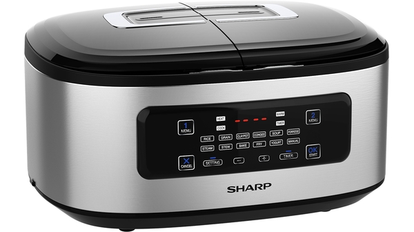 Nồi cơm 2 ngăn đa năng sharp 1.8 lít kn-tc50vn-sl / kn-tc50vn-wh