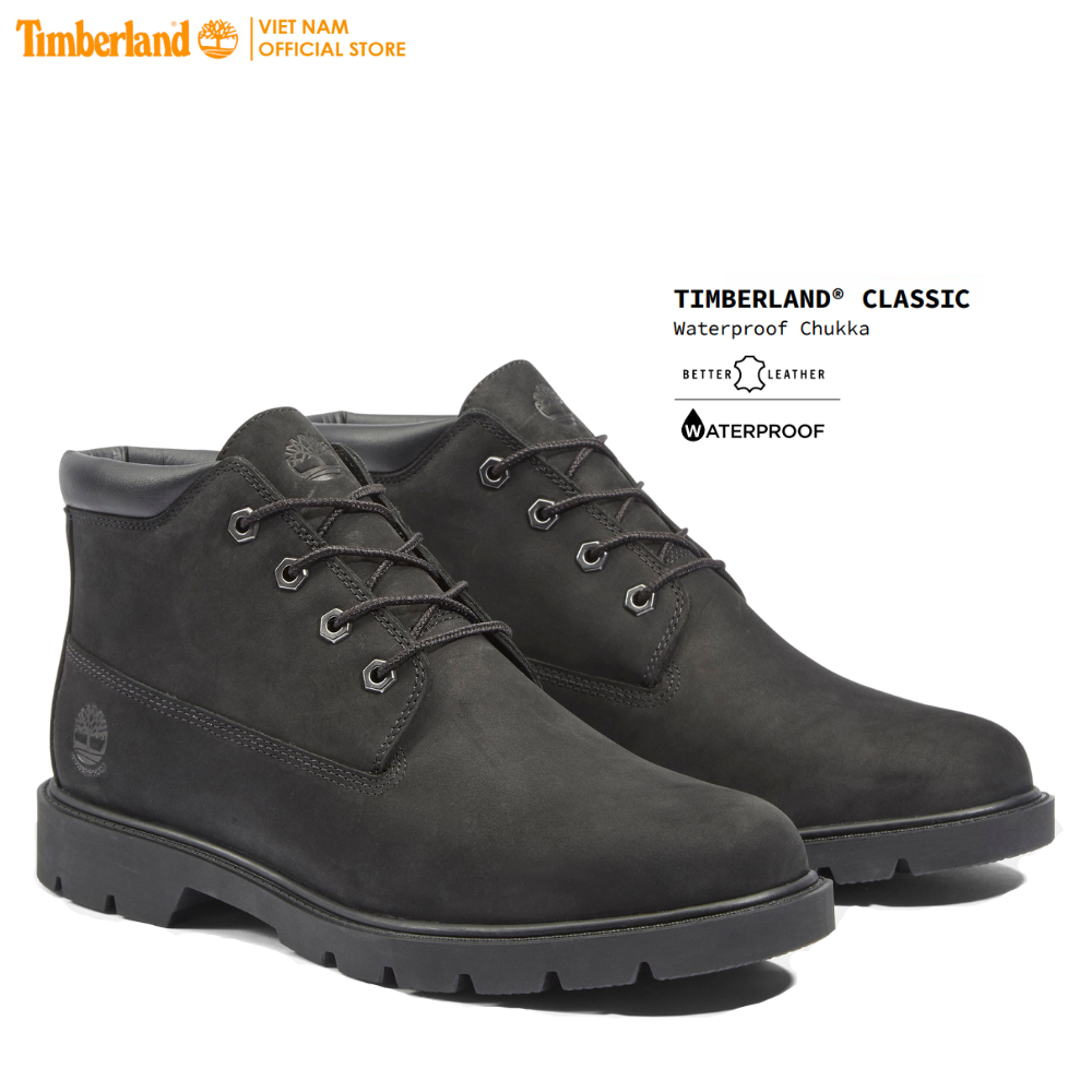 Timberland giày nam boot cổ trung basic chukka wp w/ suede black nubuck tb0a2qpz01