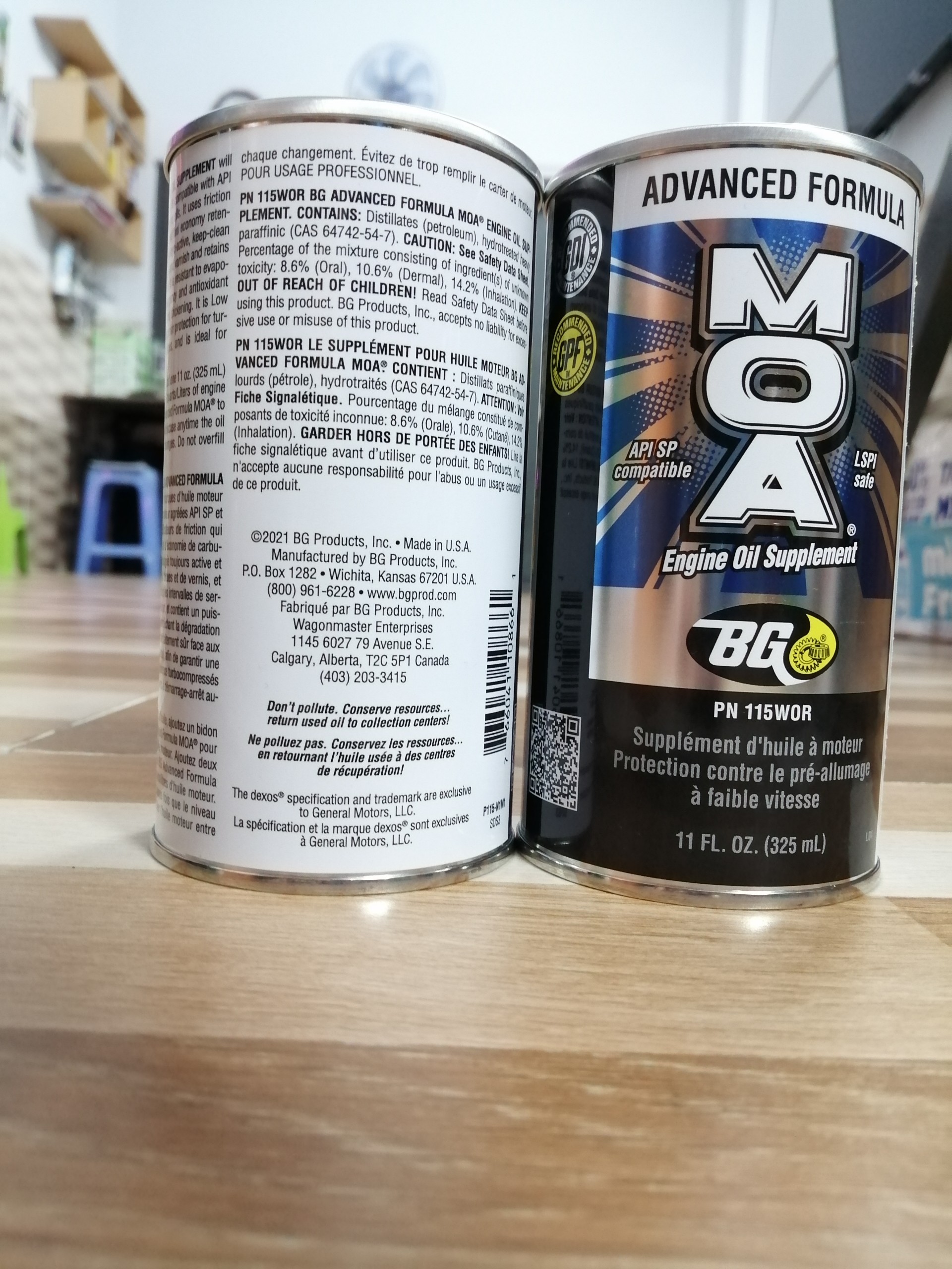 Phụ gia nhớt Bg moa 115 dung dịch bảo vệ và tăng cường hoạt chất bôi trơn cho động cơ xăng hàng chính hãng 325 ml