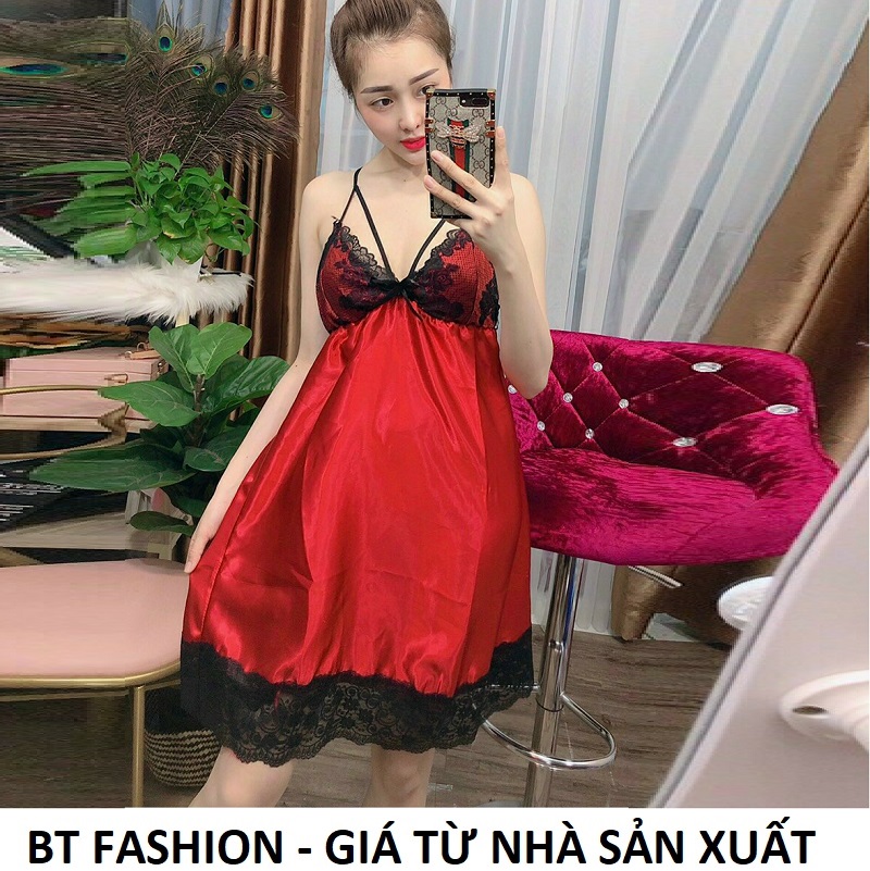Đầm Ngủ Mặc Nhà Quyến Rũ BT Fashion, Video Thật (4 DÂY) + Hình, Video Thật DA01