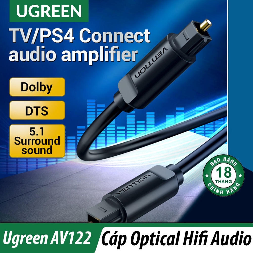 Cáp Âm Thanh Sợi Quang Optical Chất Lượng Cao UGREEN AV122 - Hàng Chính Hãng - BH 18 Tháng Đổi Mới
