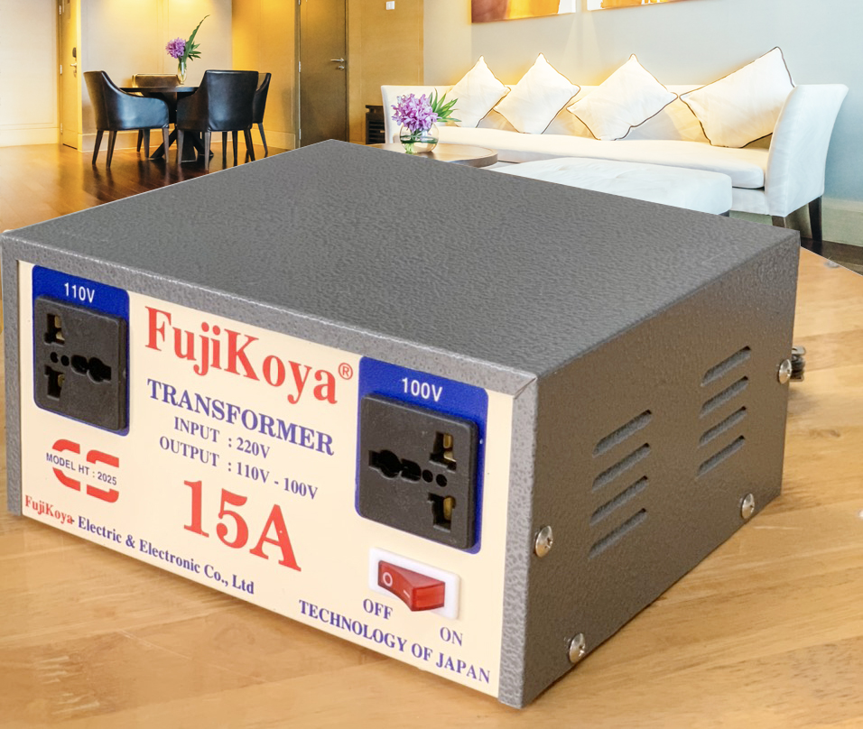 Biến áp chính hãng fujikoya chuyển điện 220v ra 110v-100v
